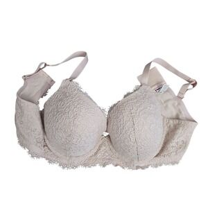 Aerie‎ Lace Balconette Bra Lightly Lined Adjustable Straps Beige Size 36DD